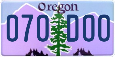 OR license plate 070DOO