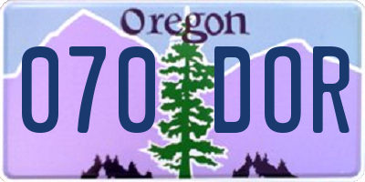 OR license plate 070DOR