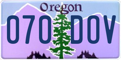 OR license plate 070DOV