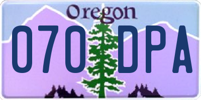 OR license plate 070DPA
