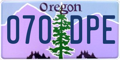 OR license plate 070DPE