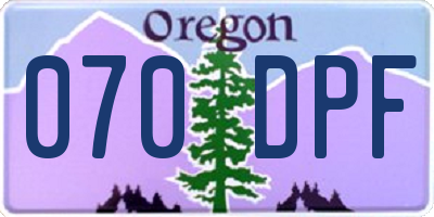 OR license plate 070DPF