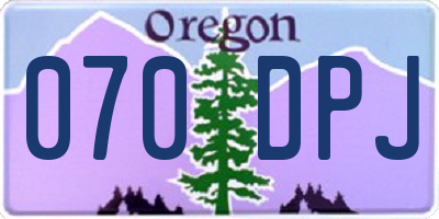 OR license plate 070DPJ