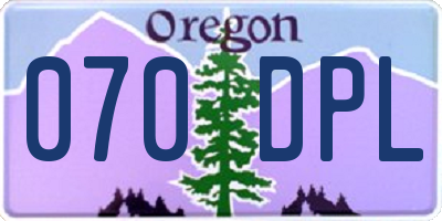 OR license plate 070DPL
