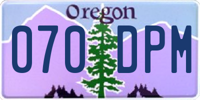 OR license plate 070DPM