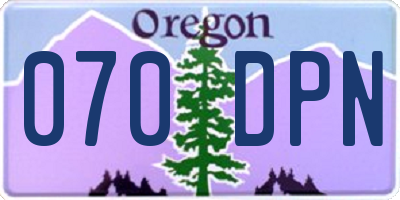 OR license plate 070DPN