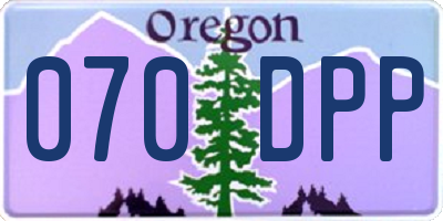 OR license plate 070DPP