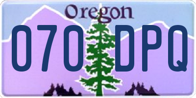OR license plate 070DPQ