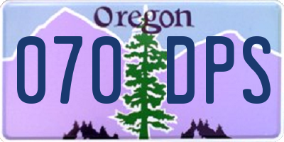 OR license plate 070DPS