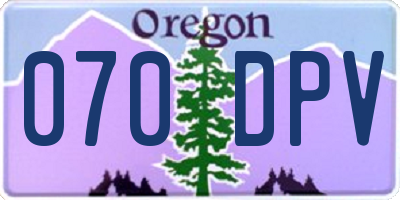OR license plate 070DPV