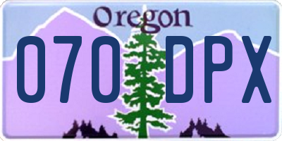 OR license plate 070DPX
