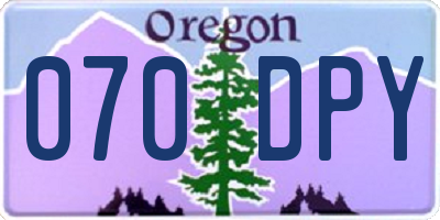 OR license plate 070DPY