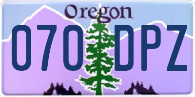 OR license plate 070DPZ