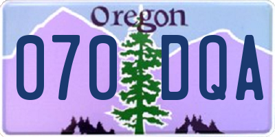 OR license plate 070DQA