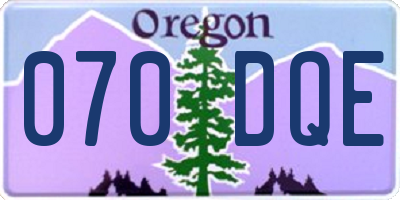 OR license plate 070DQE