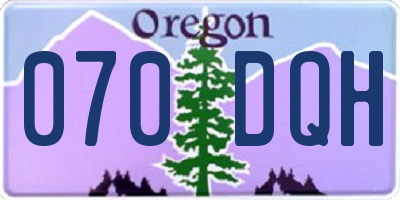 OR license plate 070DQH
