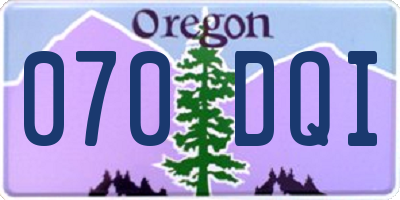 OR license plate 070DQI