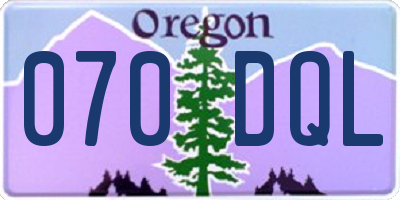 OR license plate 070DQL