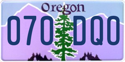 OR license plate 070DQO
