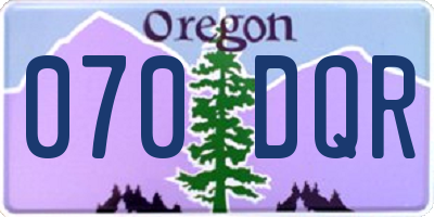OR license plate 070DQR