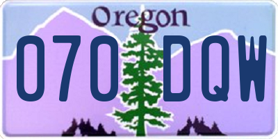 OR license plate 070DQW