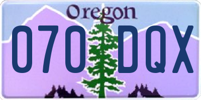 OR license plate 070DQX