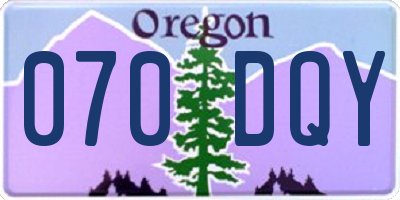 OR license plate 070DQY