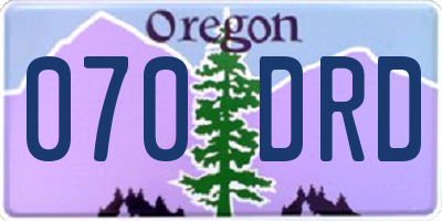 OR license plate 070DRD