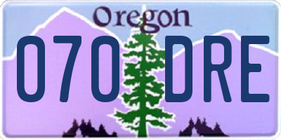 OR license plate 070DRE