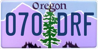 OR license plate 070DRF