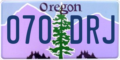 OR license plate 070DRJ