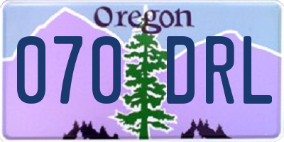 OR license plate 070DRL