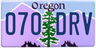 OR license plate 070DRV