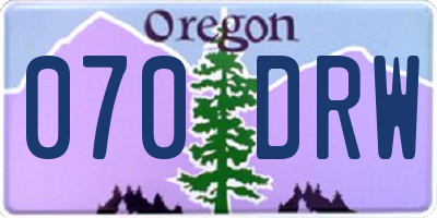 OR license plate 070DRW