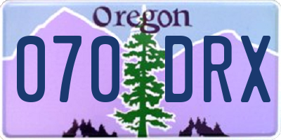 OR license plate 070DRX