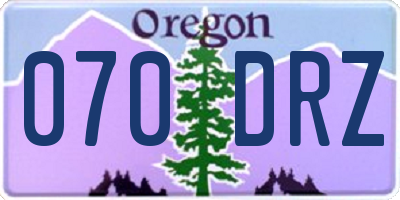 OR license plate 070DRZ