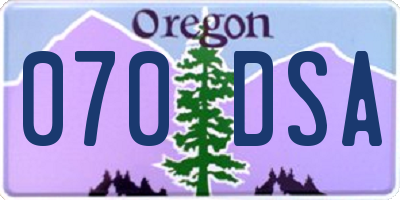 OR license plate 070DSA