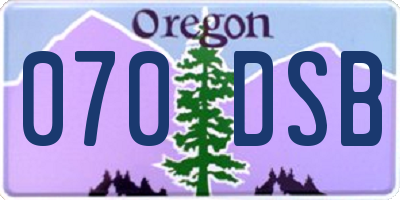OR license plate 070DSB