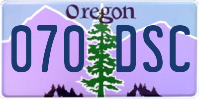 OR license plate 070DSC