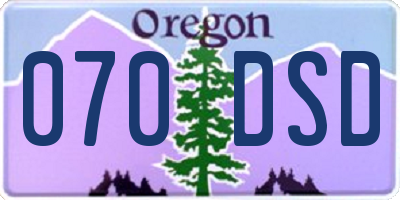 OR license plate 070DSD