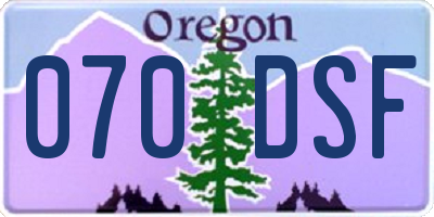 OR license plate 070DSF