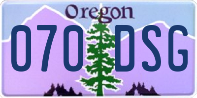 OR license plate 070DSG