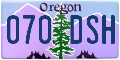 OR license plate 070DSH