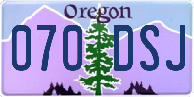 OR license plate 070DSJ
