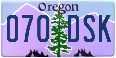 OR license plate 070DSK