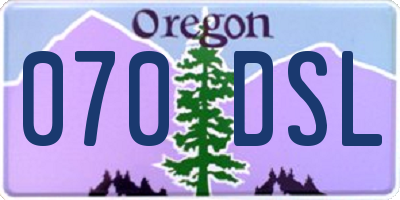 OR license plate 070DSL