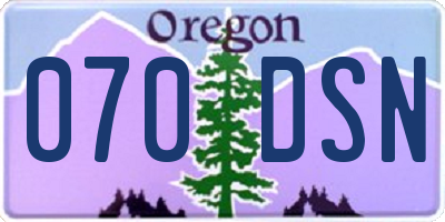 OR license plate 070DSN