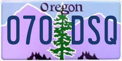 OR license plate 070DSQ