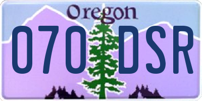 OR license plate 070DSR