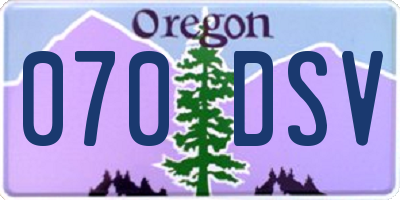 OR license plate 070DSV